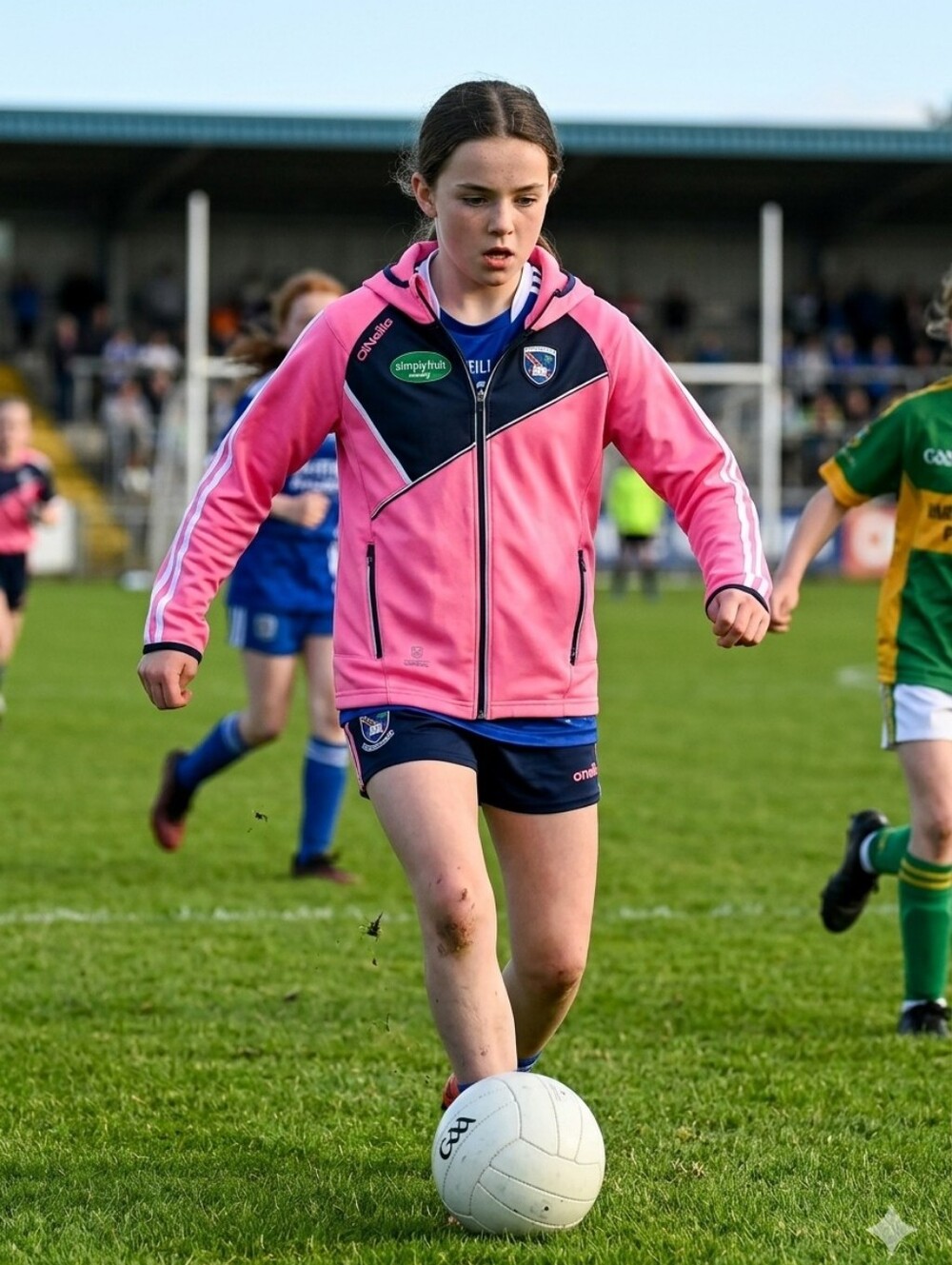 NEW O'Neills Pink ARD MHACHA (Irish football) Zip lined logoed hoodie Size 10